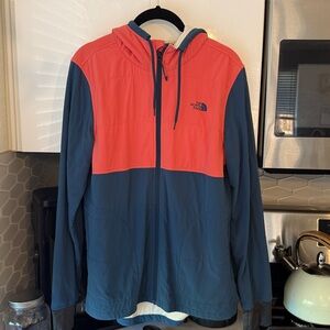 The North Face Coral and Navy Hooded Jacket